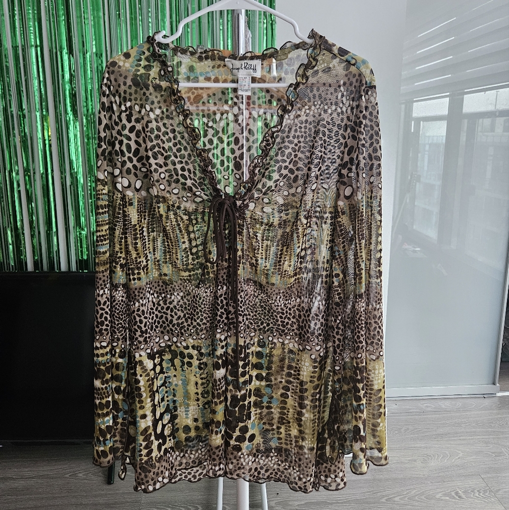 Joseph Ribkoff Sheer printed blouse